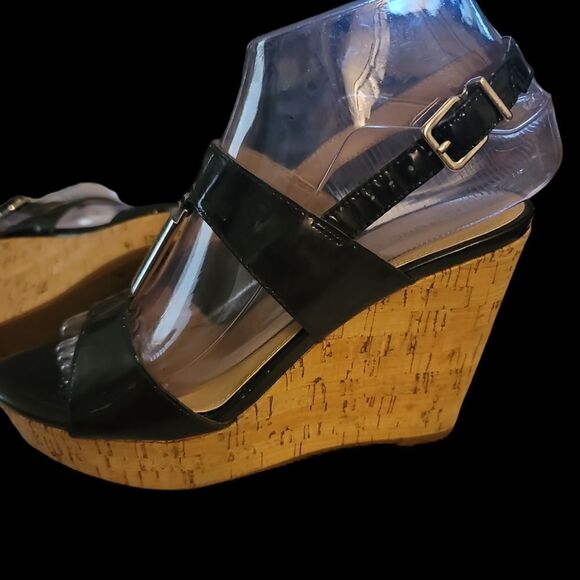 Arturo Chiang Black Wedge Sandals 6M - Picture 7 of 8